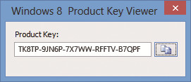 Windows 8 Product Key Viewer: Starten Sie das Tool und kopieren Sie den angezeigten Product-Key, um ihn zu sichern