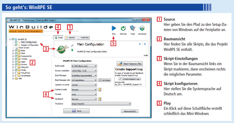 Win8PE SE: Das Tool erstellt mit wenigen Klicks ein Mini-Windows auf der Basis von Windows 8. Das Mini-Windows lässt sich auf CD, DVD oder einem USB-Stick installieren und startet jeden PC