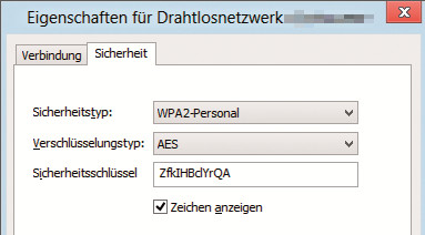 WLAN-Schlüssel anzeigen: In Windows 7 und 8 lässt sich Ihr WLAN-Schlüssel auch im Klartext anzeigen