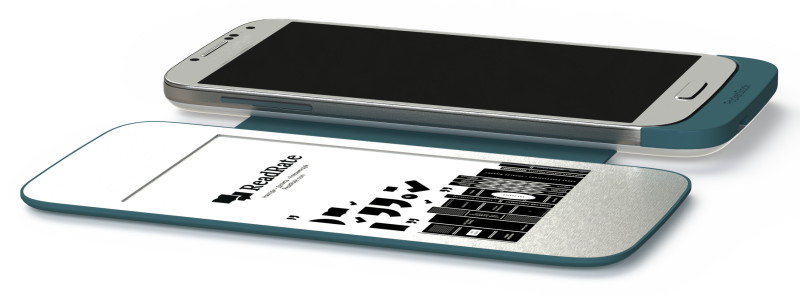 IFA-Prototyp: Der PocketBook CoverReader ist eine Smartphone-Schutzhülle mit integriertem E-Ink-Bildschirm für das Samsung Galaxy S4.