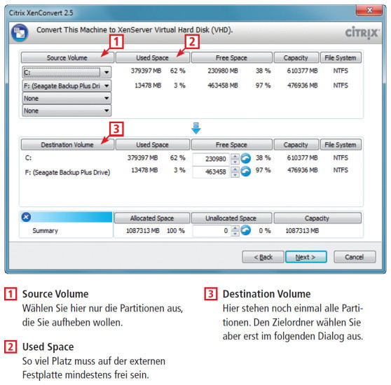 Echten PC virtualisieren: Xen Convert kopiert das komplette System eines Computers in eine VHD. Die VHD-Datei nutzen Sie dann in Virtual Box als virtuellen PC.