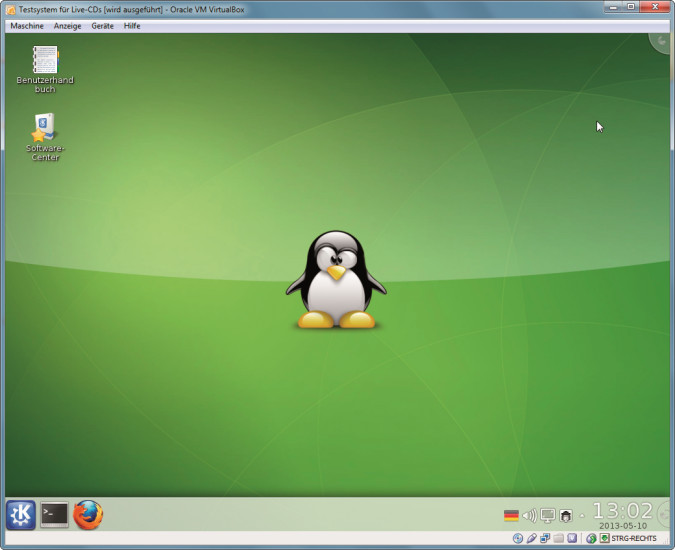 Player für Live-CDs: Starten Sie ISO-Dateien – hier das Linux-System Slax – direkt in einem virtuellen PC.