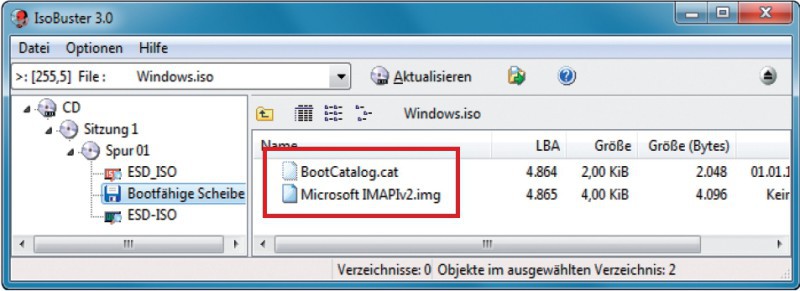Download-Version von Windows 8: Hier fehlt der UEFI-Bootloader „BootImage.img“. Der UEFI-Bootloader wird benötigt, damit das Setup von Windows an UEFI-PCs gestartet werden kann.