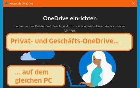 Büro-OneDrive auf dem Privat-PC einrichten