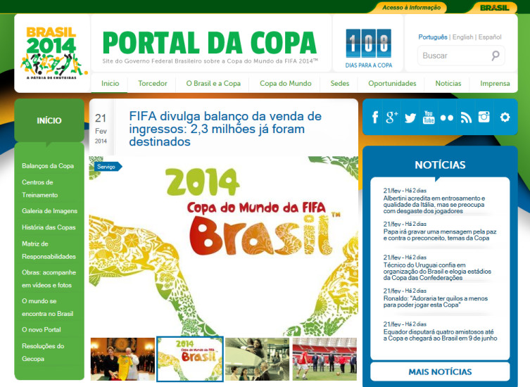 Die Absenderadresse fifa@copa2014.com.br erscheint zunächst authentisch. Die Domäne der echten WM-Website verwendet allerdings .gov statt .com.