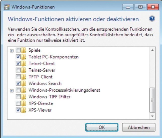 Windows-Funktionen deaktivieren: Entfernen Sie meist überflüssige Elemente wie Spiele und XPS-Dienste aus Ihrem Master-Windows.