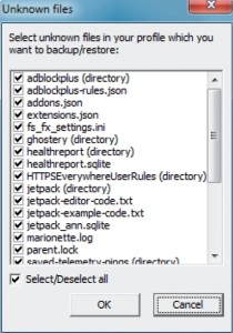 Mozbackup: Das Tool sichert auch Dateien wie die Adblock-Plus-Regeln und Einstellungen von Erweiterungen.