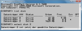 Computerreparaturoptionen auf USB-Stick: Ein paar Kommandozeilenbefehle reichen aus, um die Installation von Windows Vista und 7 auf einen USB-Stick zu kopieren (Bild 9).