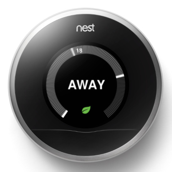 Nest Learning Thermostat: Wenn niemand Zuhause ist, senkt der intelligente Heizungsregler automatisch die Raumtemperatur.
