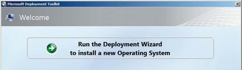 Multi-Setup starten: Wählen Sie nach dem Booten vom Stick im ersten Dialogfenster „Run the Deployment Wizard (…)“.