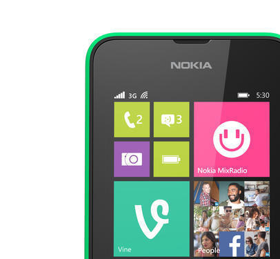 Bildschirm und Kamera: Microsofts Nokia Lumia 530 verfügt über eine 5-Megapixel-Kamera und ein 4-Zoll-Display mit einer Auflösung von 480 x 854 Bildpunkten.