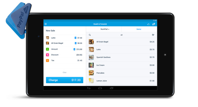 Paypal-Here: App und Dongle des Bezahldienstes sind nun auch für Android-Tablets verfügbar.