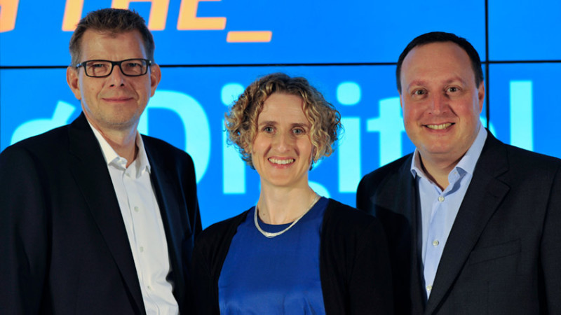 Vorstand der Telefónica Deutschland Holding AG: Thorsten Dirks, Rachel Empey, Markus Haas (v.l.).