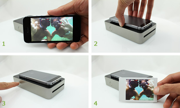 Smartphone-Drucker: Mit SnapJet drucken Nutzer ihre Bilder sofort auf Film aus, ähnlich wie eine Polaroid-Kamera.
