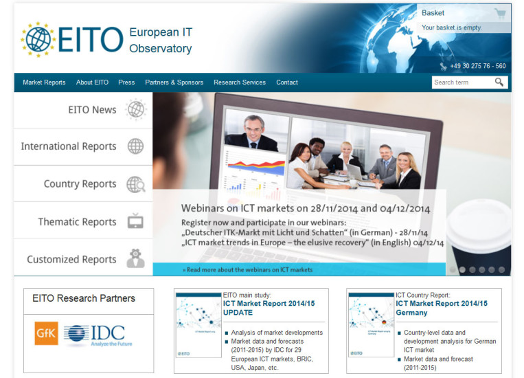 Marktstudie: Die Bitkom-Meldung basiert auf einer aktuellen Studie des European Information Technology Observatory (EITO).