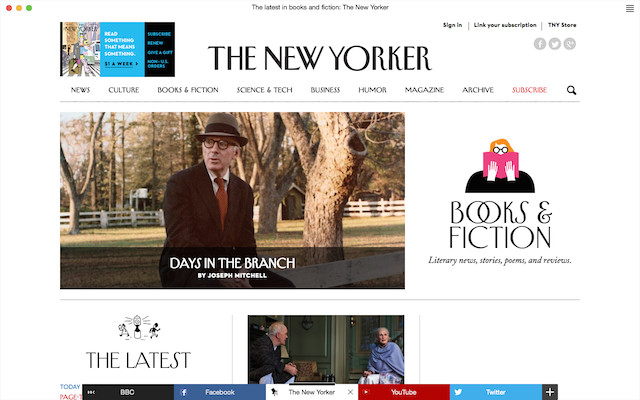 Yandex-Browser: Screenshot der Website des "New Yorker" im neuen Webbrowser aus Russland.