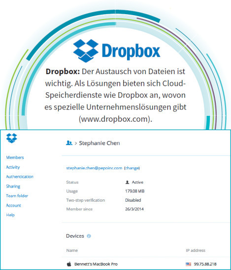 Dropbox: Der Austausch von Dateien ist wichtig. Als Lösungen bieten sich Cloud-Speicherdienste wie Dropbox an, wovon es spezielle Unternehmenslösungen gibt (www.dropbox.com).