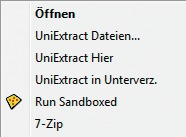 Integration im Windows-Explorer: Universal Extractor fügt sich in das Kontextmenü des Explorers ein (Bild 14).
