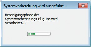 System zurücksetzen: Sysprep entfernt alle computerspezifischen Informationen und fährt Windows anschließend herunter.