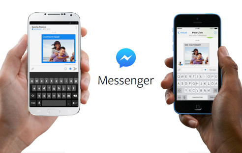 Facebook Messenger mit Händen