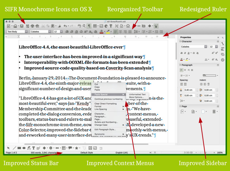 LibreOffice 4.4 Neuerungen