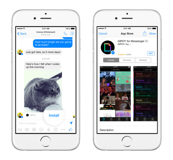 Facebook Messenger mit integriertem App-Shop