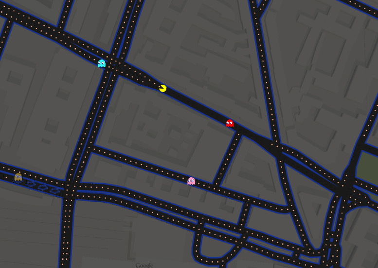 PacMan-Google-Maps