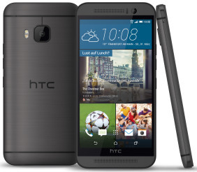 HTC one in schwarz - Vorder- Seiten- und Rückansicht