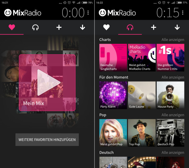 MixRadio Music-Streaming auf Android