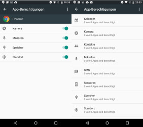 Android 6 Marshmallow App-Berechtigungen