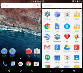 Android 6 Marshmallow Startbildschirm und Launcher