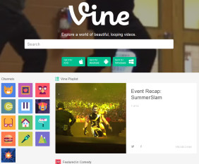 Vine Homepage Screenshot