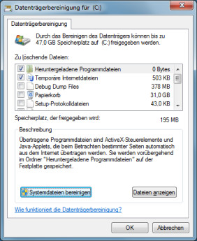 Windows-Datenträgerbereinigung