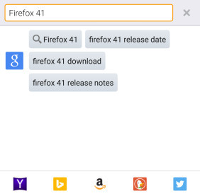 Mobile Suche in Firefox