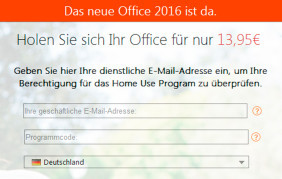 13,95 Euro für Microsoft Office 2016