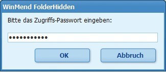 Folder Hidden: Das Zugriffs-Passwort sorgt dafür, dass nur Sie das Tool starten können (Bild 8).