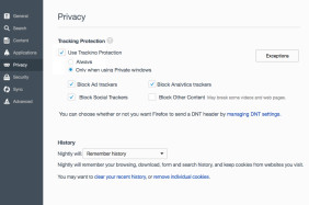 Neue Tracking-Protection-Einstellungen in Firefox