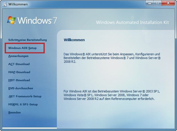 Windows AIK für Windows 7: Die Tool-Sammlung Windows AIK enthält das System-Tool ImageX. Dieses Programm installiert Windows 8 auf dem USB-Stick (Bild 2).