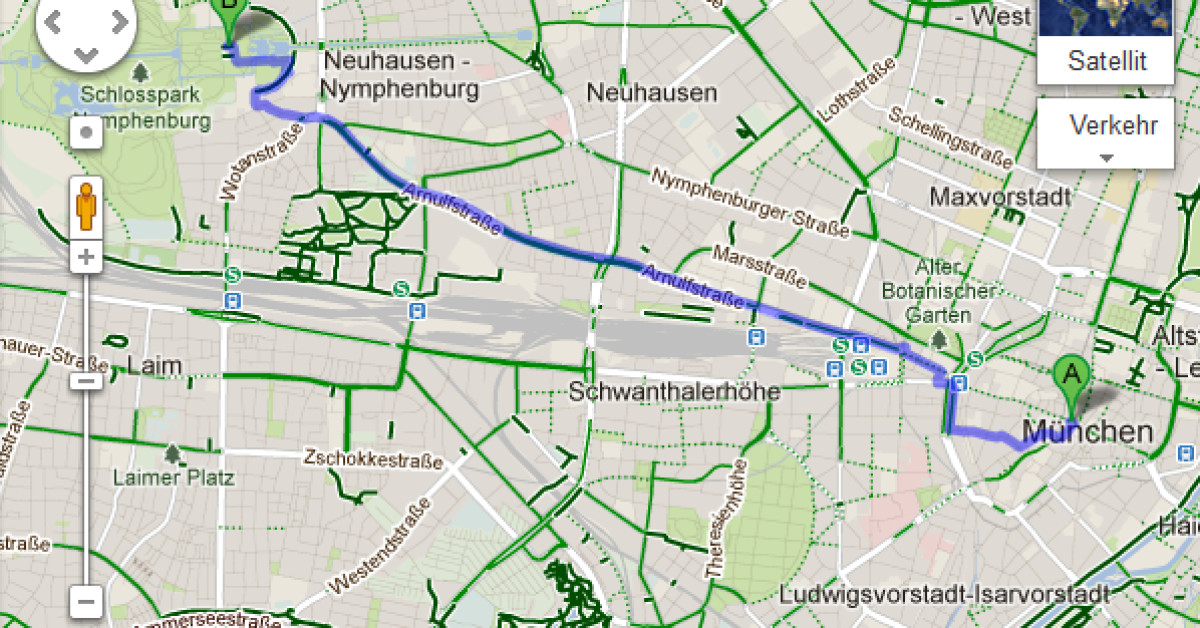 Google Maps mit Routenplaner für Radfahrer com! professional