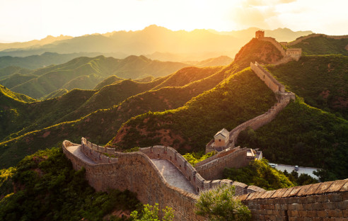 Sonnenuntergang an der chinesischen Mauer