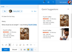 Outlook.com Beta-Verision mit Quick-Suggestions