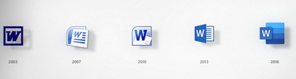 Microsoft Office Icons Word historische entwicklung