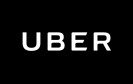Uber Logo auf schwarzem Hintergrund