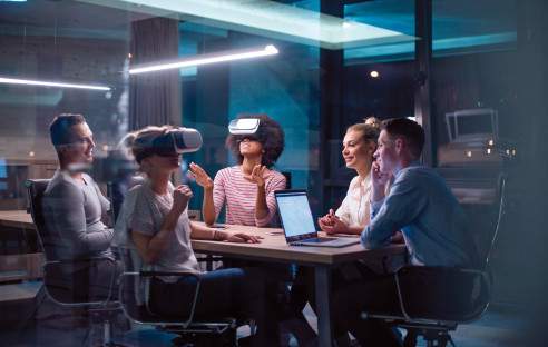 VR-Brillen in einem Meeting