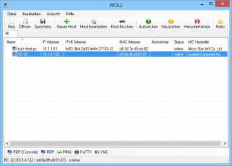 Das Wake on LAN Tool startet einen ausgeschalteten PC über dessen Netzwerkkarte. Voraussetzung dafür ist, dass sowohl Hauptplatine als auch Netzwerkkarte des Rechners die WOL-Funktion unterstützen.