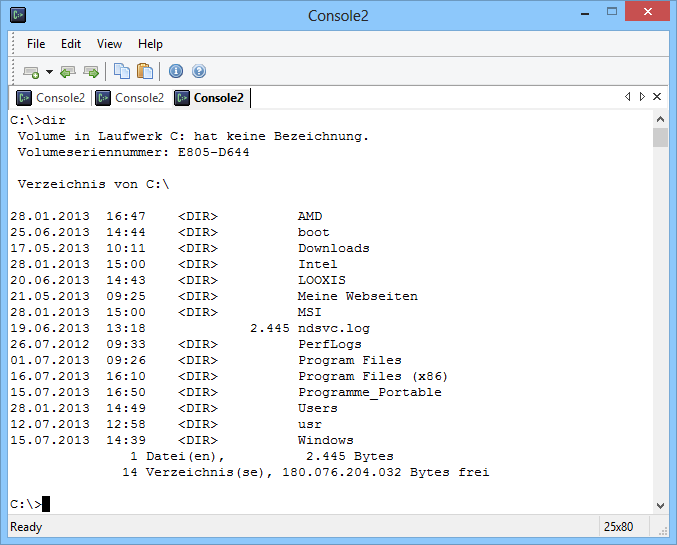 Console2 ersetzt die spartanische Kommandozeilen-Oberfläche von Windows durch eine flexiblere, leistungsfähigere Version mit Tab-Unterstützung.