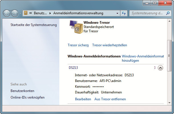Windows-Tresor: Entfernen Sie vertrauliche Passwörter aus dem Windows-Tresor