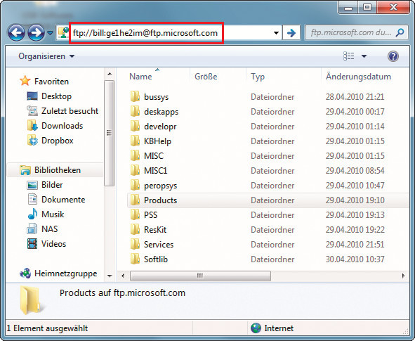 FTP per Windows-Explorer: Der Zugriff auf einen FTP-Server geht auch mit Windows-Bordmitteln