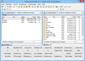 Multi Commander ist ein Zweifenster-Dateimanager, mit dem sich Dateien bequem zwischen zwei Ordnern kopieren, bewegen und abgleichen lassen.