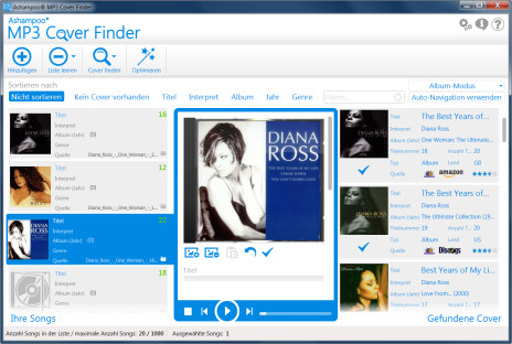 Ashampoo MP3 Cover Finder: Musikdateien um Cover-Grafiken ergänzen